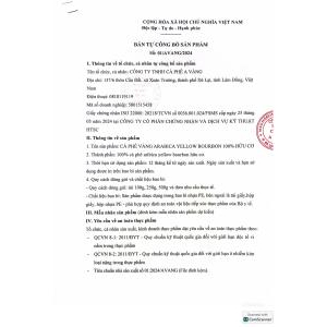 TCB CÀ PHÊ VÀNG ARABICA YELLOW BOURBON 250GR